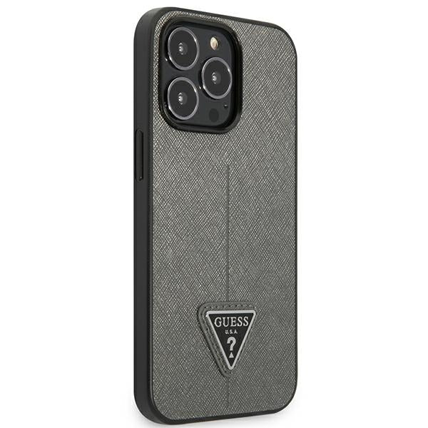 Guess dėklas iPhone 13 Pro – sidabrinis