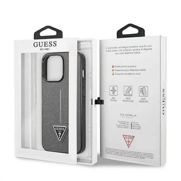 Guess dėklas iPhone 13 Pro – sidabrinis