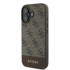 Guess 4G Bottom Stripe dėklas iPhone 16 Plus 6.7 – rudas
