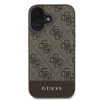 Guess 4G Bottom Stripe dėklas iPhone 16 Plus 6.7 – rudas