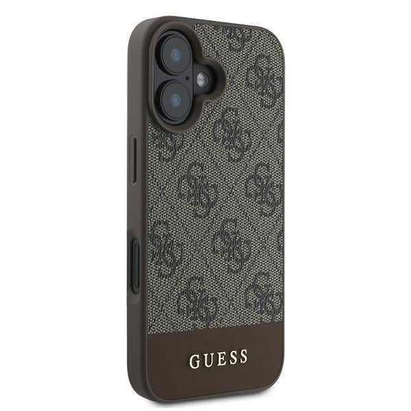 Guess 4G Bottom Stripe dėklas iPhone 16 Plus 6.7 – rudas