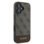 Guess 4G Bottom Stripe dėklas iPhone 16 Plus 6.7 – rudas