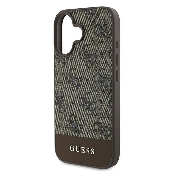 Guess 4G Bottom Stripe dėklas iPhone 16 Plus 6.7 – rudas