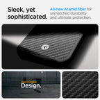 Spigen Enzo Aramid MagSafe dėklas iPhone 16e – juodas