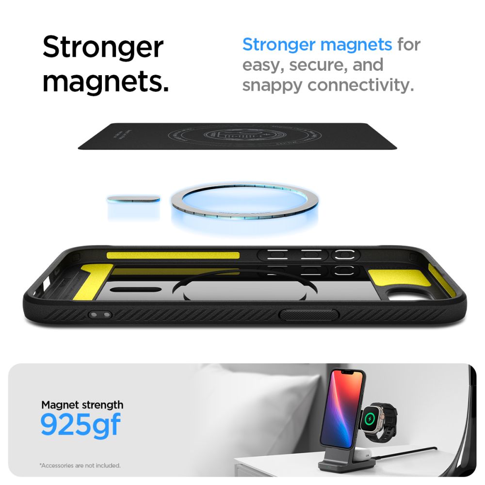 Spigen Rugged Armor MagSafe dėklas iPhone 16e – juodas