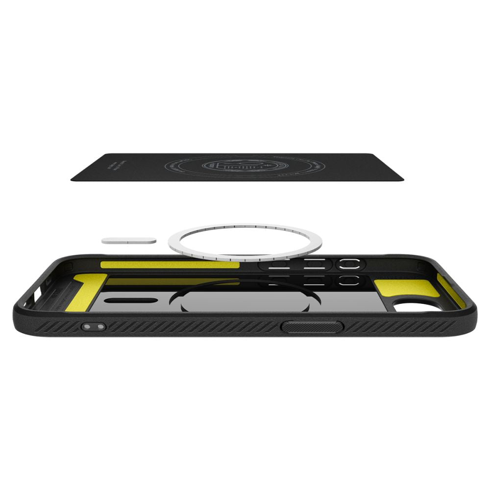 Spigen Rugged Armor MagSafe dėklas iPhone 16e – juodas