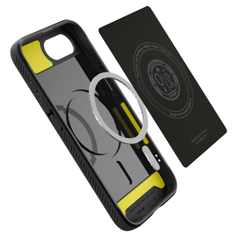 Spigen Rugged Armor MagSafe dėklas iPhone 16e – juodas