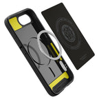 Spigen Rugged Armor MagSafe dėklas iPhone 16e – juodas