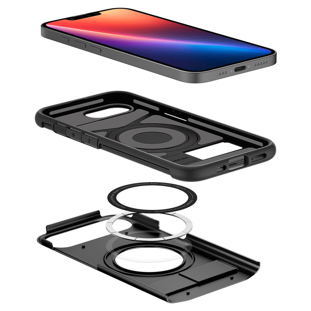 Spigen Slim Armor MagSafe dėklas iPhone 16e – juodas