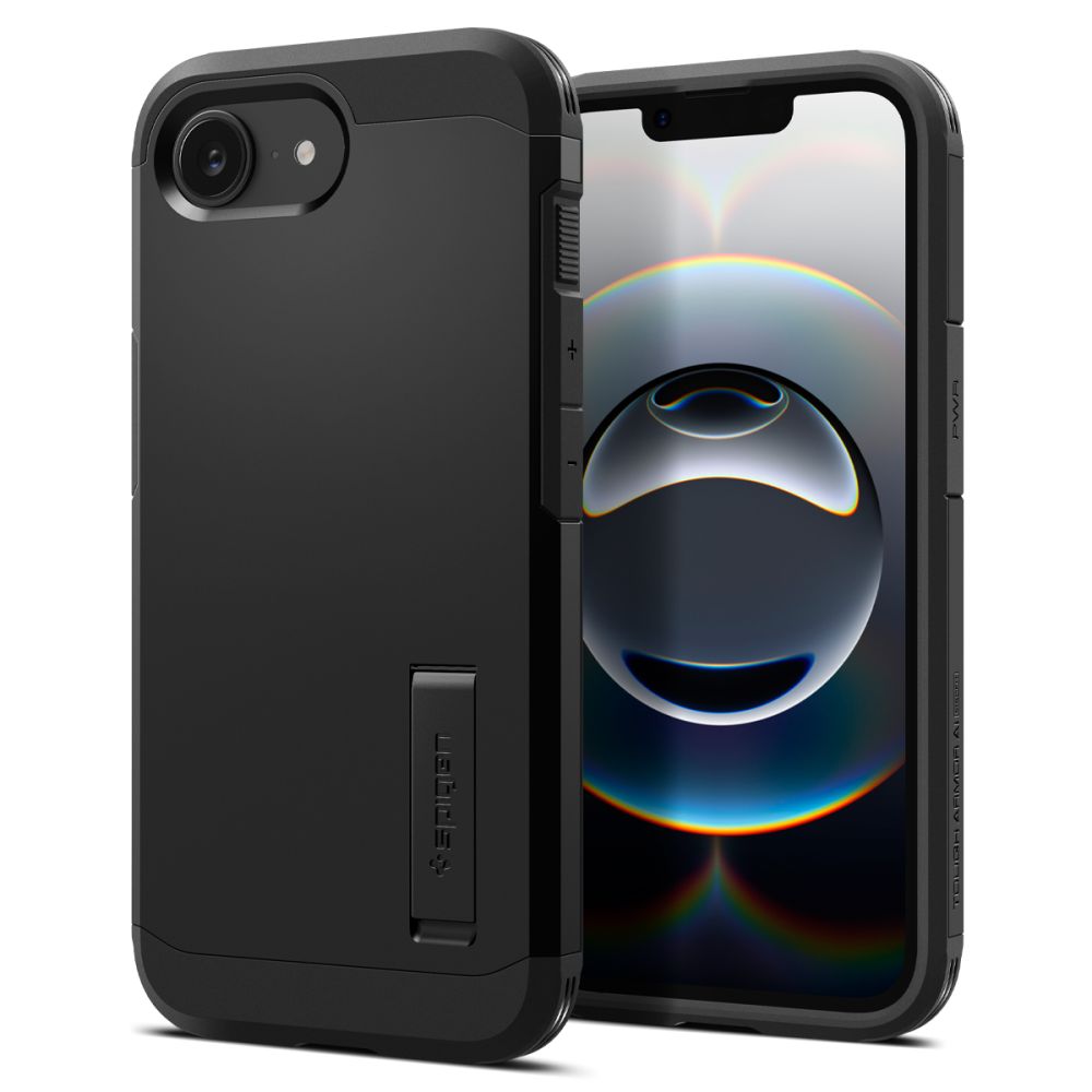 Spigen Tough Armor MagSafe dėklas iPhone 16e – juodas