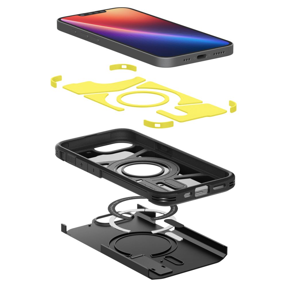 Spigen Tough Armor MagSafe dėklas iPhone 16e – juodas