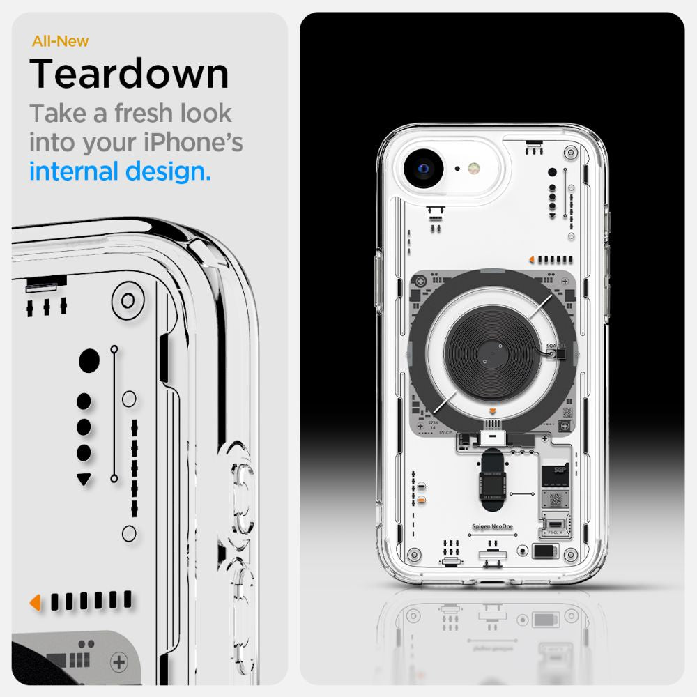 Spigen Ultra Hybrid MagSafe dėklas iPhone 16e – skaidrus