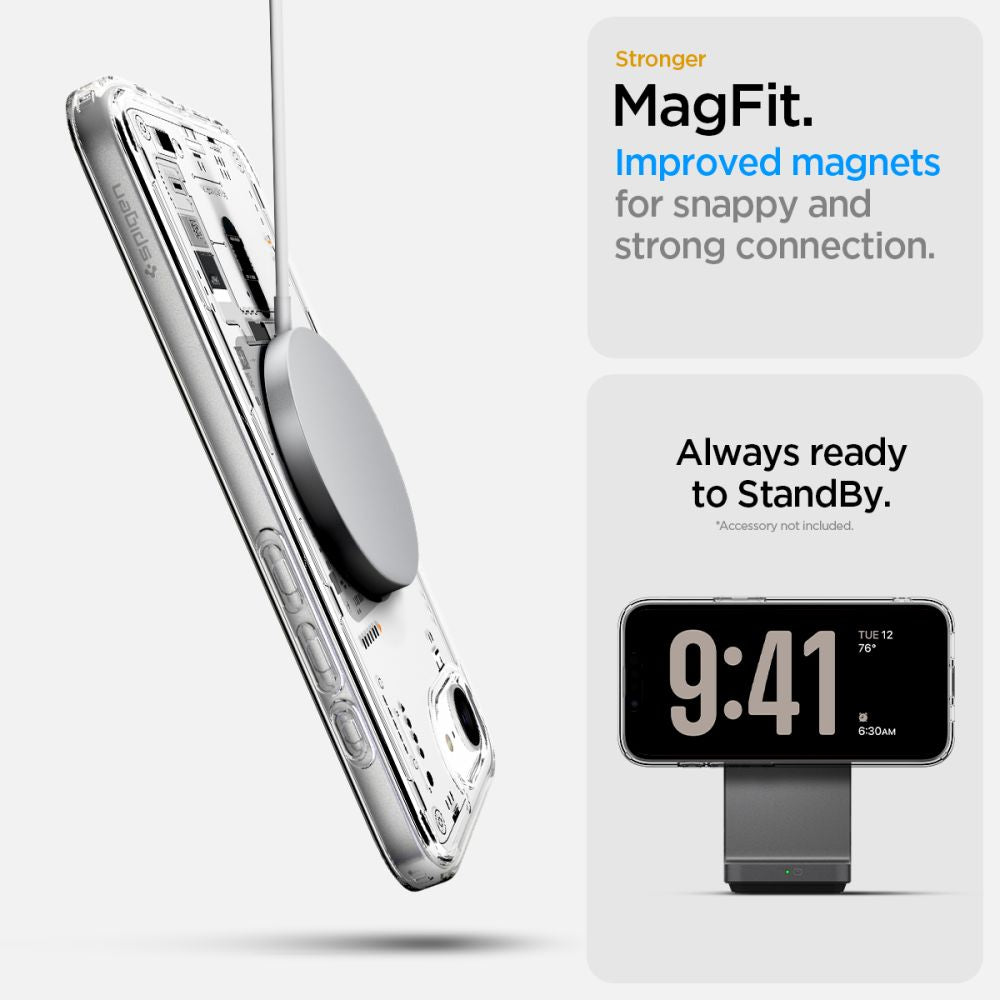 Spigen Ultra Hybrid MagSafe dėklas iPhone 16e – skaidrus