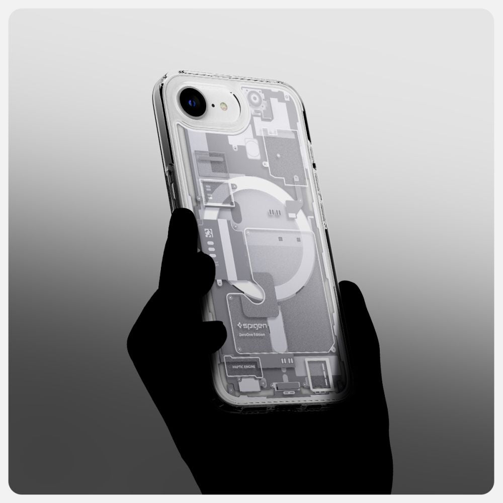 Spigen Ultra Hybrid MagSafe dėklas iPhone 16e – baltas