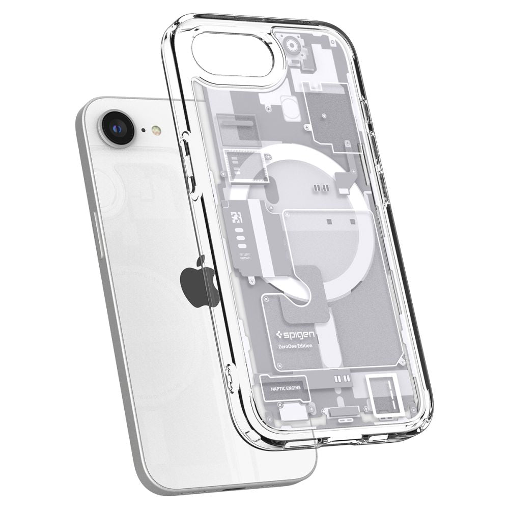 Spigen Ultra Hybrid MagSafe dėklas iPhone 16e – baltas