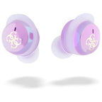 Guess 4G spausdintas logotipas Bluetooth TWS ausinės + prijungimo stotelė - violetinė