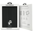 Karl Lagerfeld Saffiano Magnetic Karl & Choupette iPad Pro 11" 2024 knygos viršelio dėklas - juodas