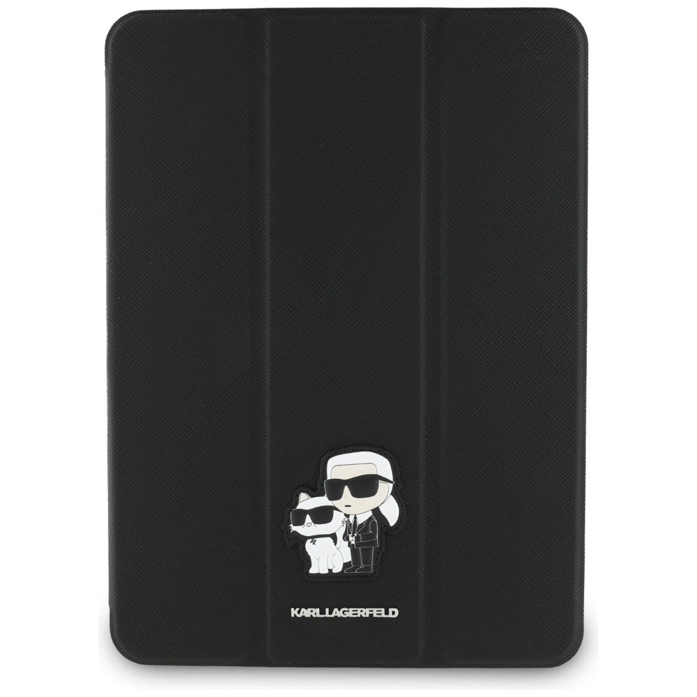Karl Lagerfeld Saffiano Magnetic Karl & Choupette iPad Air 11" 2024 Knygos viršelio dėklas - juodas
