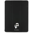 Karl Lagerfeld Saffiano Magnetic Karl & Choupette iPad Pro 13" 2024 knygos viršelio dėklas - juodas