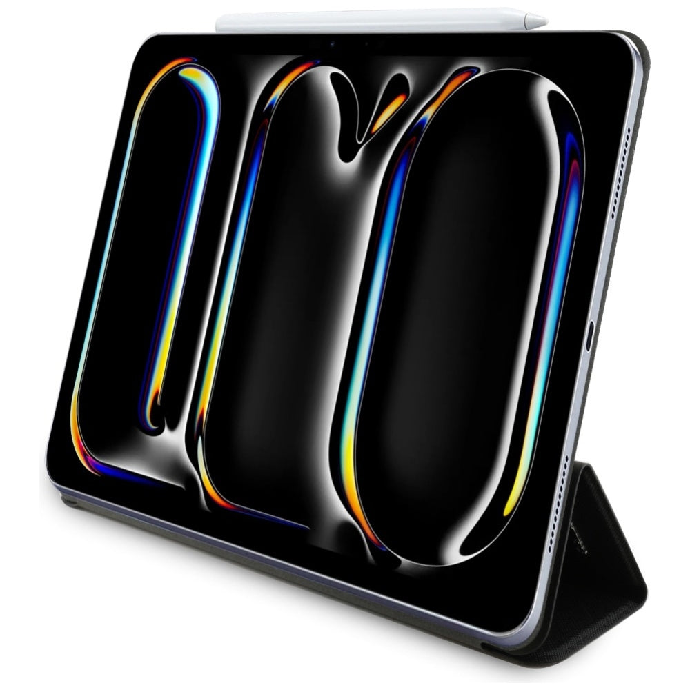 Karl Lagerfeld Saffiano Magnetic Karl & Choupette iPad Pro 13" 2024 knygos viršelio dėklas - juodas