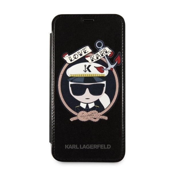 Karl Lagerfeld Signature Glitter dėklas iPhone X/XS – juodas -- iPhone X