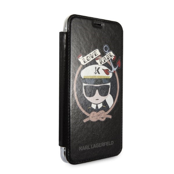 Karl Lagerfeld Signature Glitter dėklas iPhone X/XS – juodas -- iPhone X