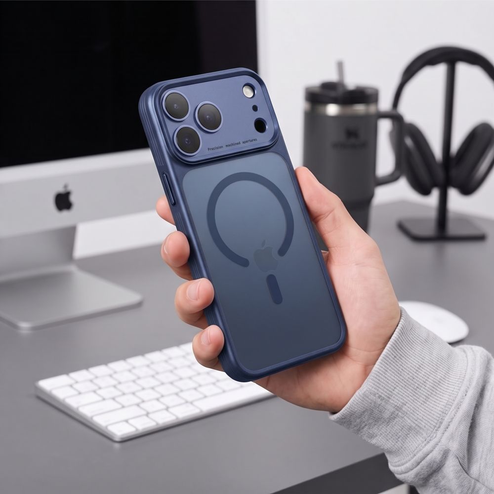 Dėklas Tech-Protect MagPrime MagSafe CC iPhone 17 Pro / 18 Pro, matinis tamsiai mėlynas -- iPhone 17 Pro, iPhone 18 Pro