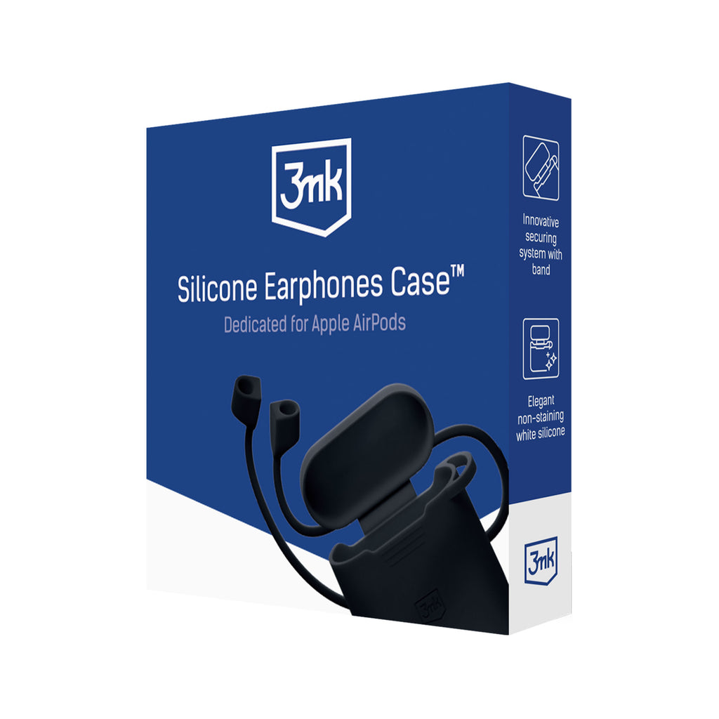 3mk silikoninis AirPods dėklas, skirtas Apple AirPods 3 gen. - juoda -- Apple AirPods 3rd gen.