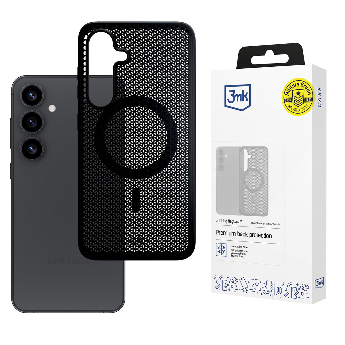 3mk COOLing MagCase, skirtas Samsung Galaxy S25+ - juodas