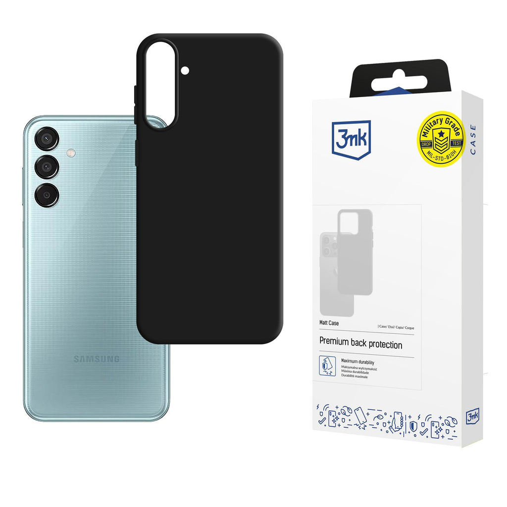 3mk Matt Case, skirtas Samsung Galaxy M16 5G – juodas -- Samsung Galaxy M16