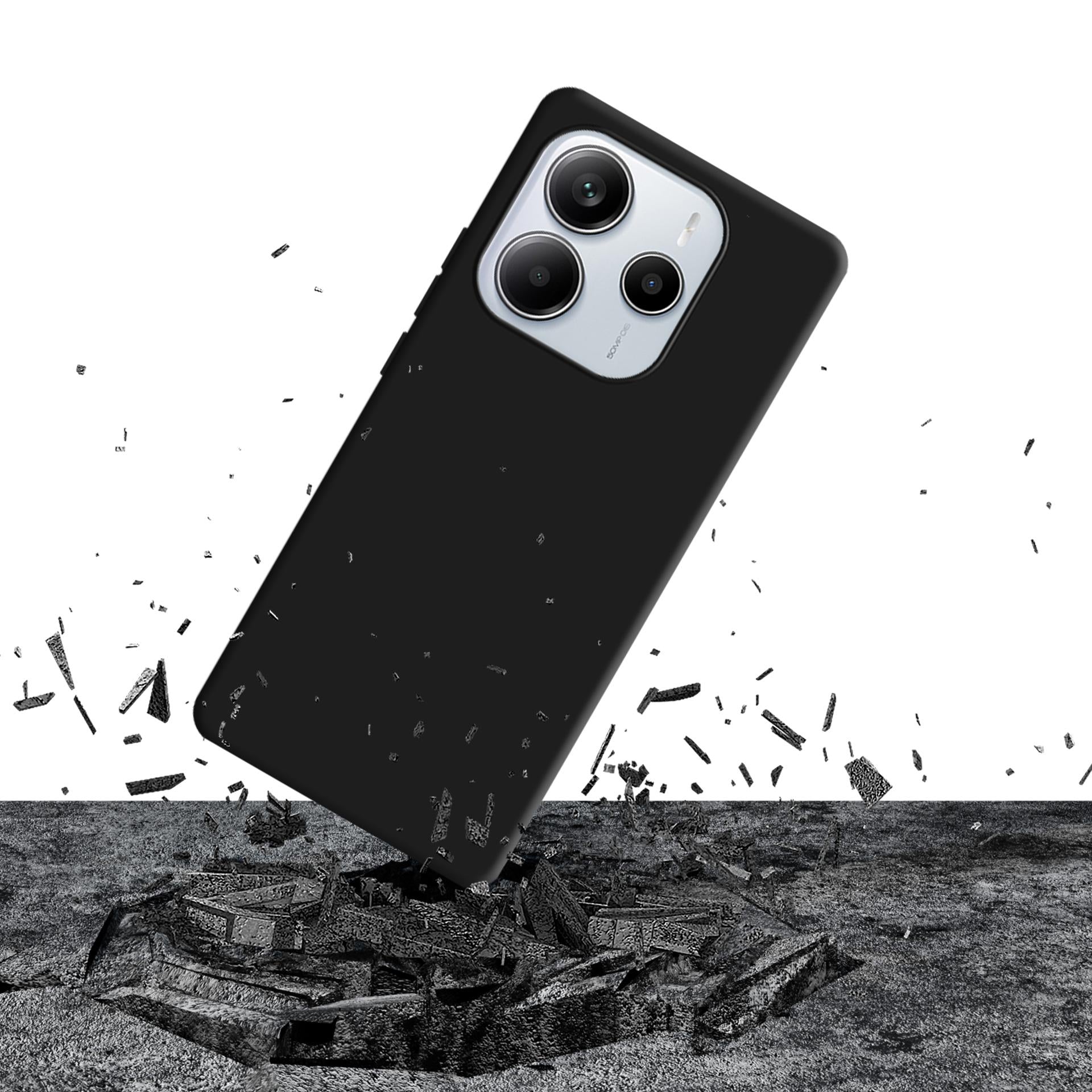 3mk silikoninis dėklas, skirtas Xiaomi Redmi Note 14 5G - juodas