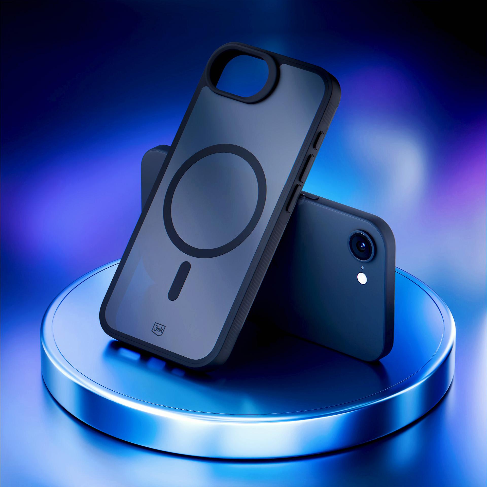 3mk Smoke MagCase, skirtas Apple iPhone SE4/16E – matinė juoda -- Apple iPhone SE4
