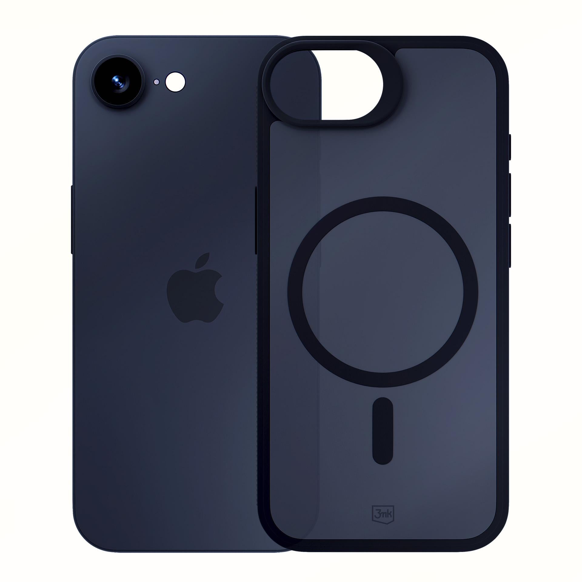 3mk Smoke MagCase, skirtas Apple iPhone SE4/16E – matinė juoda -- Apple iPhone SE4