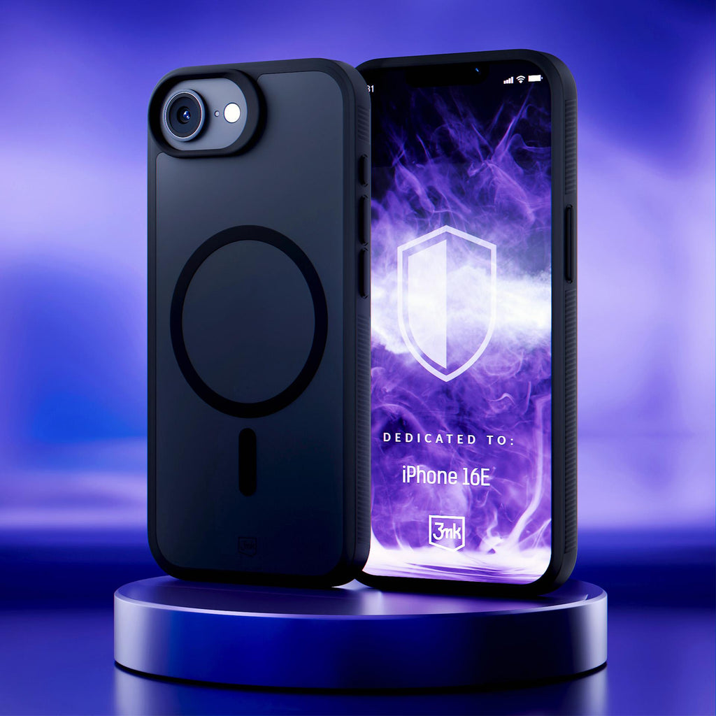 3mk Smoke MagCase, skirtas Apple iPhone SE4/16E – matinė juoda -- Apple iPhone SE4