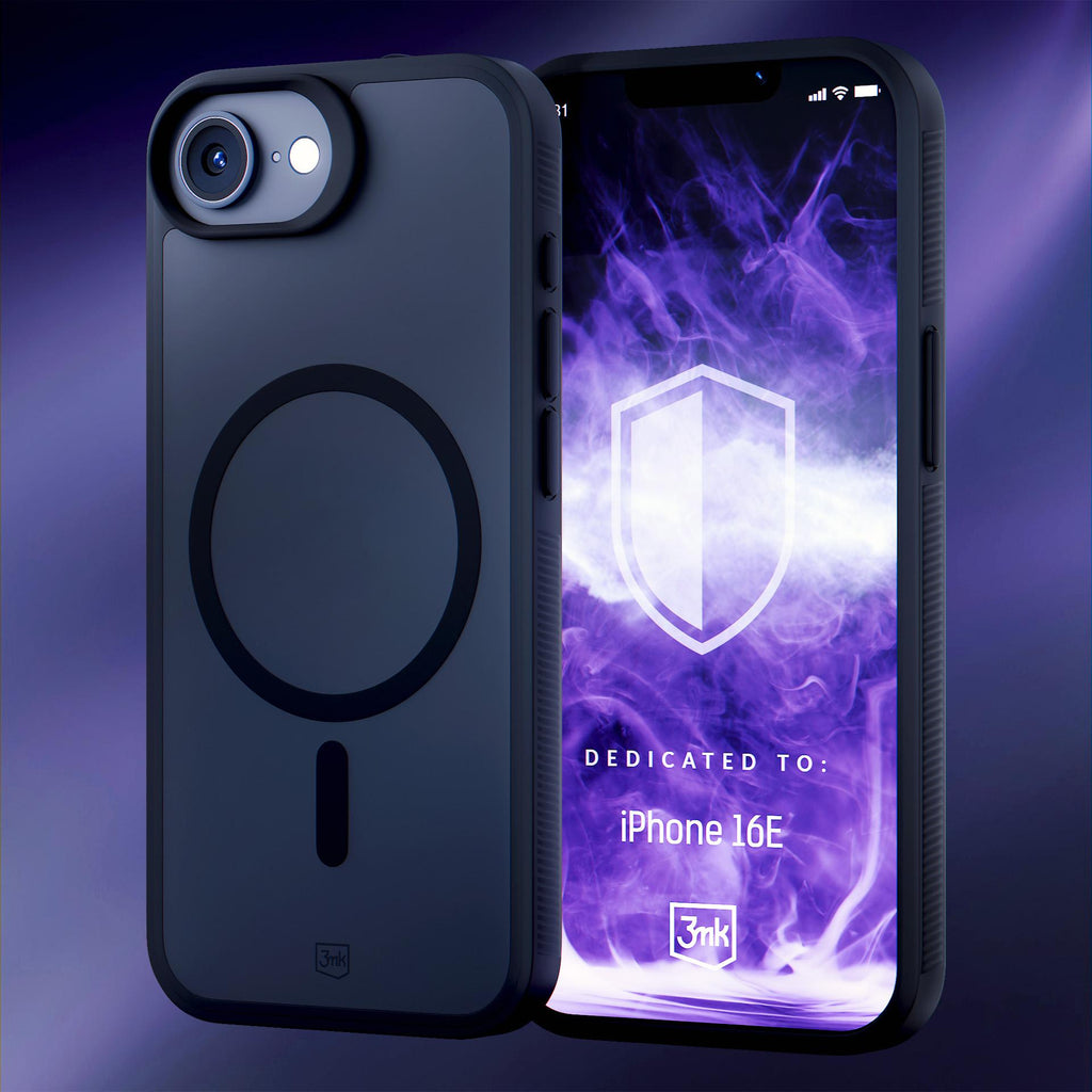 3mk Smoke MagCase, skirtas Apple iPhone SE4/16E – matinė juoda -- Apple iPhone SE4