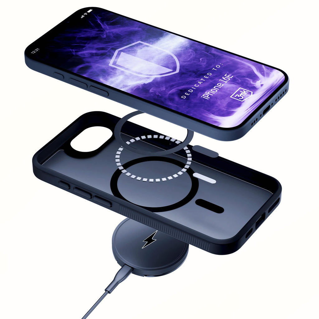 3mk Smoke MagCase, skirtas Apple iPhone SE4/16E – matinė juoda -- Apple iPhone SE4