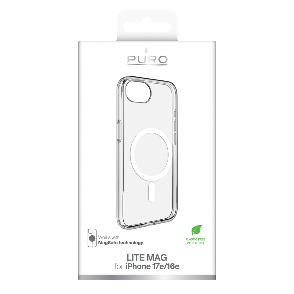 Puro Lite Mag MagSafe dėklas iPhone 16e – skaidrus
