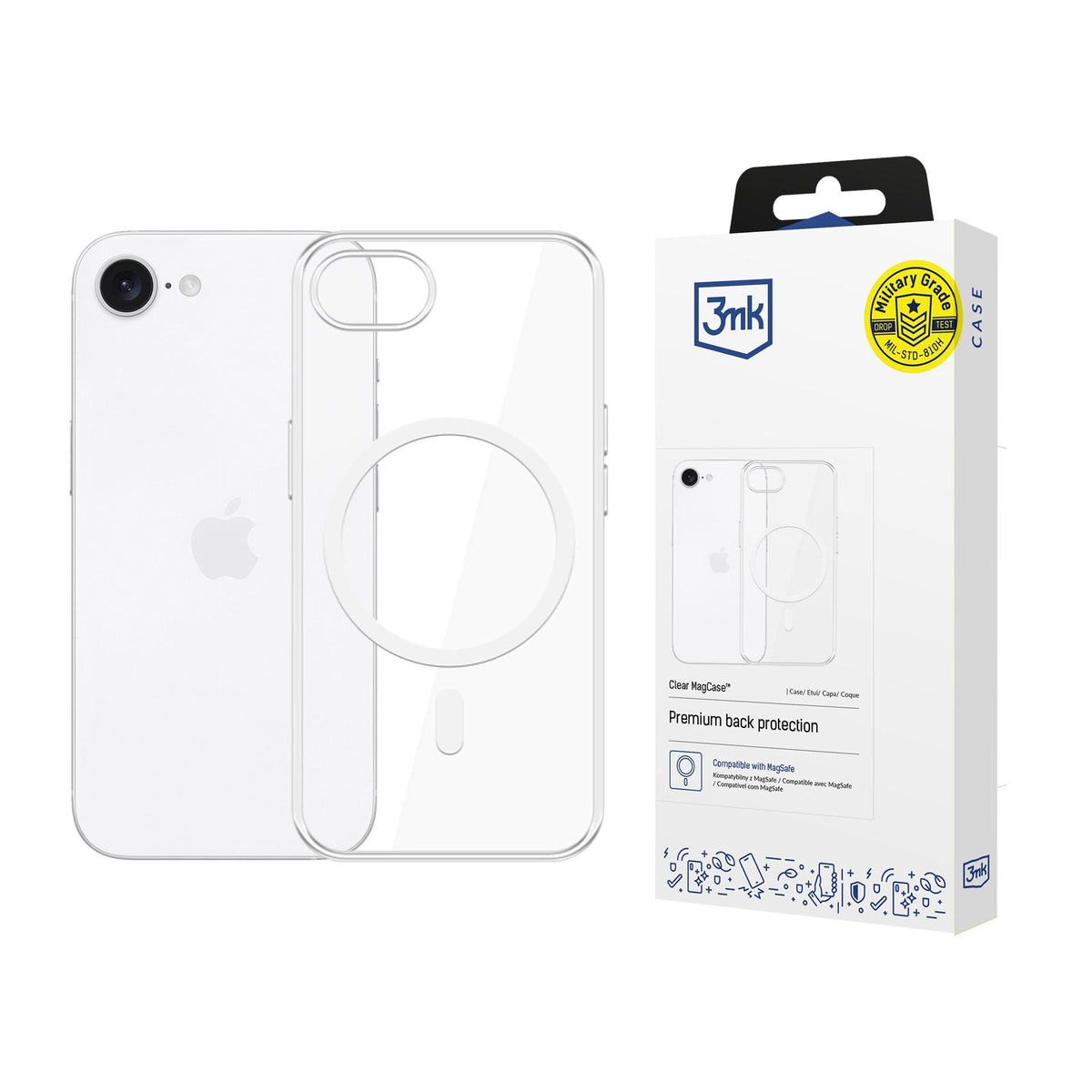 3mk clear magcase skirtas apple iPhone 16E - transparent