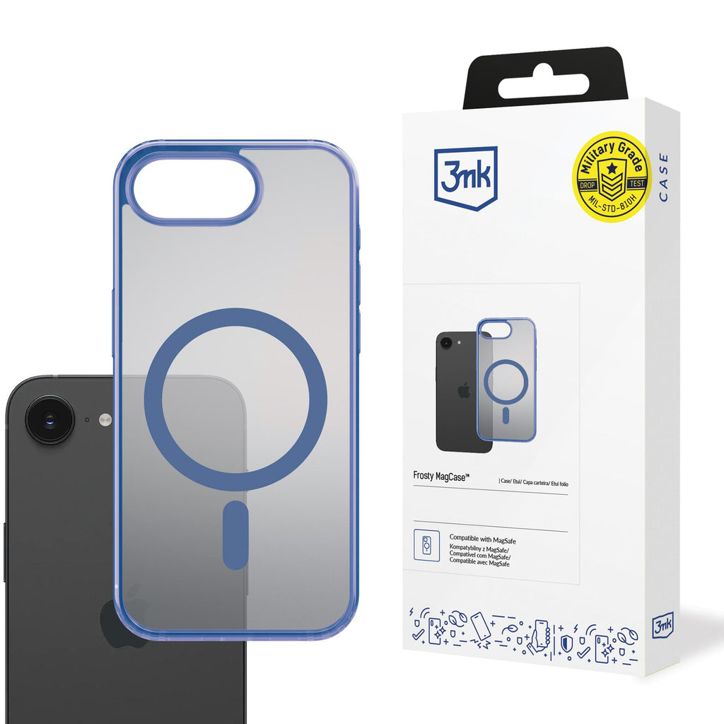 3mk Frosty MagCase, skirtas Apple iPhone 16E – mėlynas