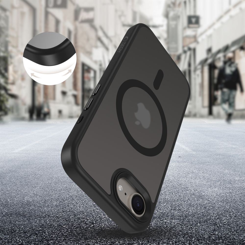 Tech-Protect MagMat MagSafe dėklas iPhone 16e – juodas -- iPhone 16e