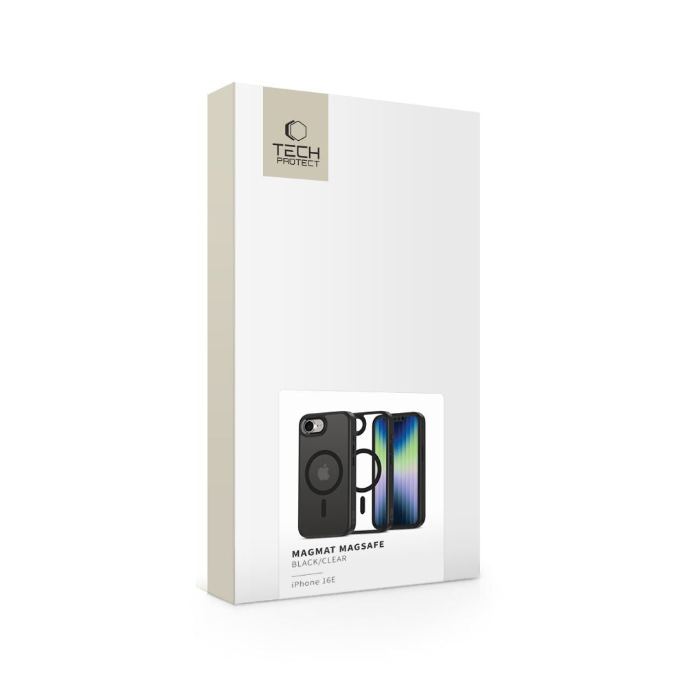 Tech-Protect MagMat MagSafe dėklas iPhone 16e – juodas, skaidrus -- iPhone 16e