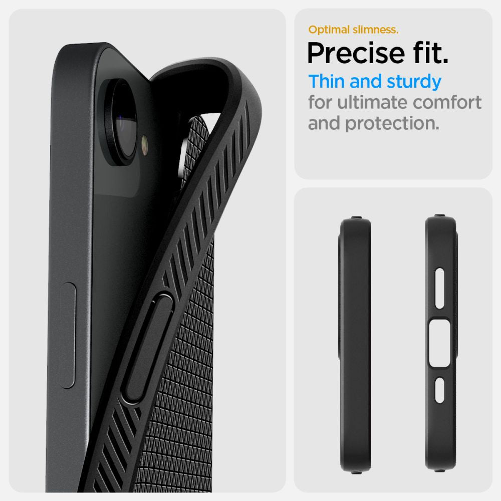 Spigen Liquid Air dėklas iPhone 16e – juodas