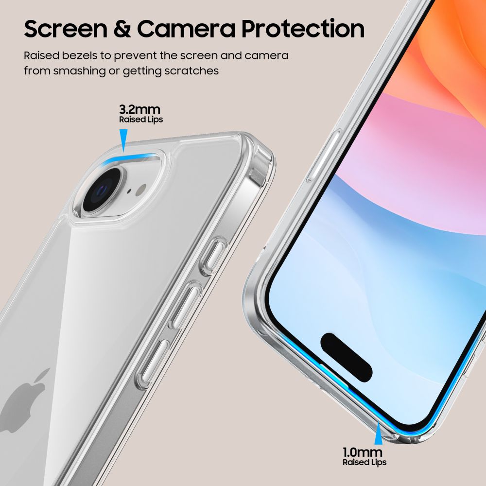 Tech-Protect FlexAir Hybrid dėklas iPhone 16e – skaidrus -- iPhone 16e