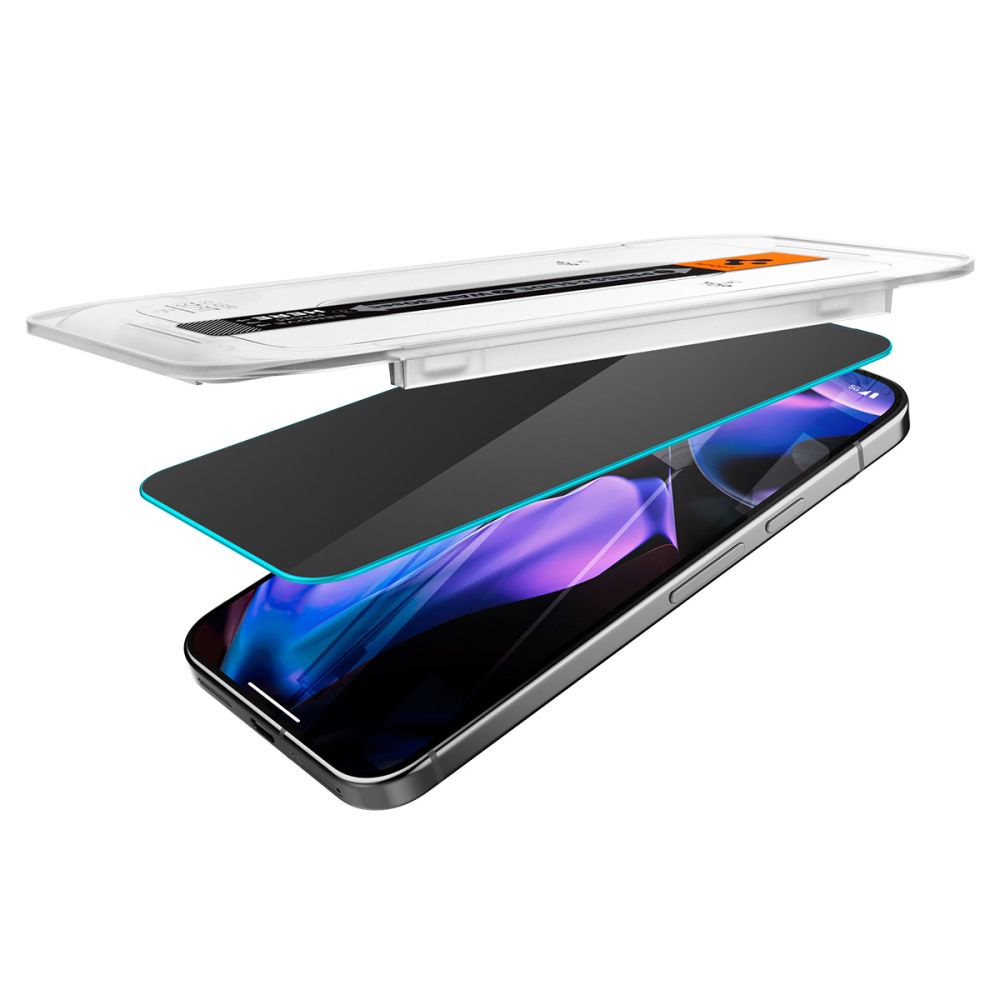 Spigen EZ Fit privatumo stiklas Pixel 9/9 Pro (2 vnt.)
