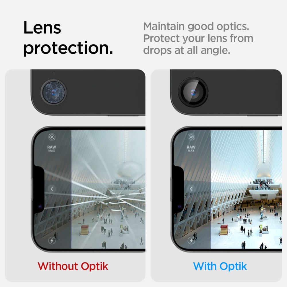 Spigen Optik TR kameros stiklas iPhone 16e – juodas, 2 vnt.