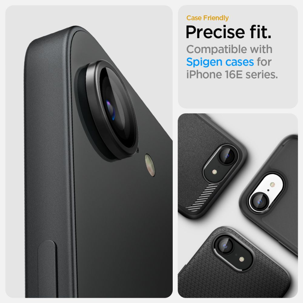 Spigen Optik TR kameros stiklas iPhone 16e – juodas, 2 vnt.