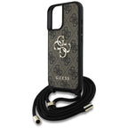 Guess 4G dėklas su dirželiu iPhone 16 – rudas