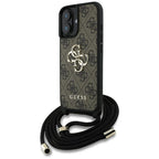 Guess 4G Crossbody dėklas iPhone 16 Plus – rudas