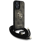 Guess 4G Crossbody dėklas iPhone 16 Plus – rudas