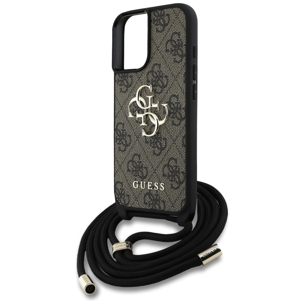 Guess 4G Crossbody dėklas iPhone 16 Plus – rudas